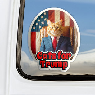 Sticker Chats pour Donald Trump 2024 Decal Bumper