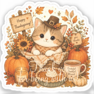 Sticker Chatte de récolte reconnaissante