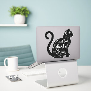 Sticker chatte noir fou