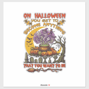 Sticker Chaudière de chat de fantôme de citrouilles Devene