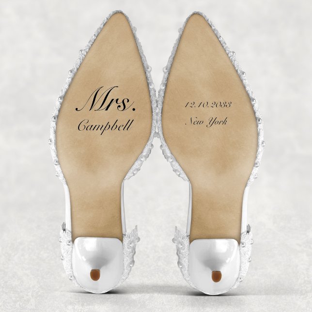 Sticker Chaussures Mariage personnalisées Mme Bride Décal (Personalized Mrs Bride Wedding Shoes Decal
)