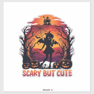 Sticker Chauve-souris fille citrouilles Halloween mignonne