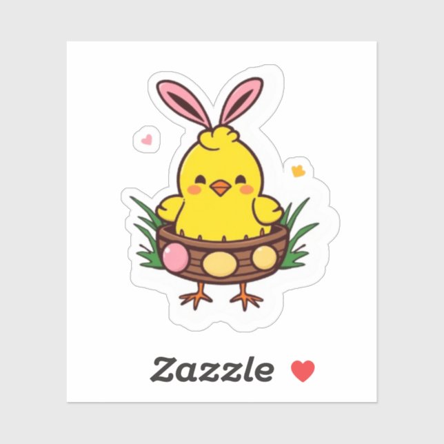 Sticker Cheeky Easter Chick Funny Holiday (Feuille)