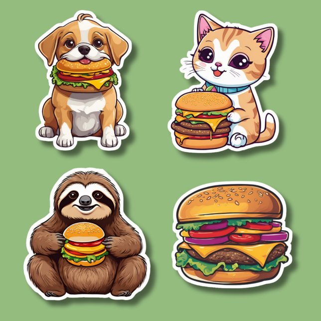 Sticker Cheeseburger Chews imperméable (Créateur téléchargé)