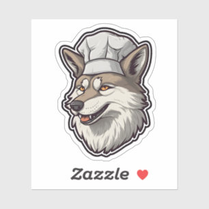 Sticker Chef Wolf unique adorable Animal Graphic