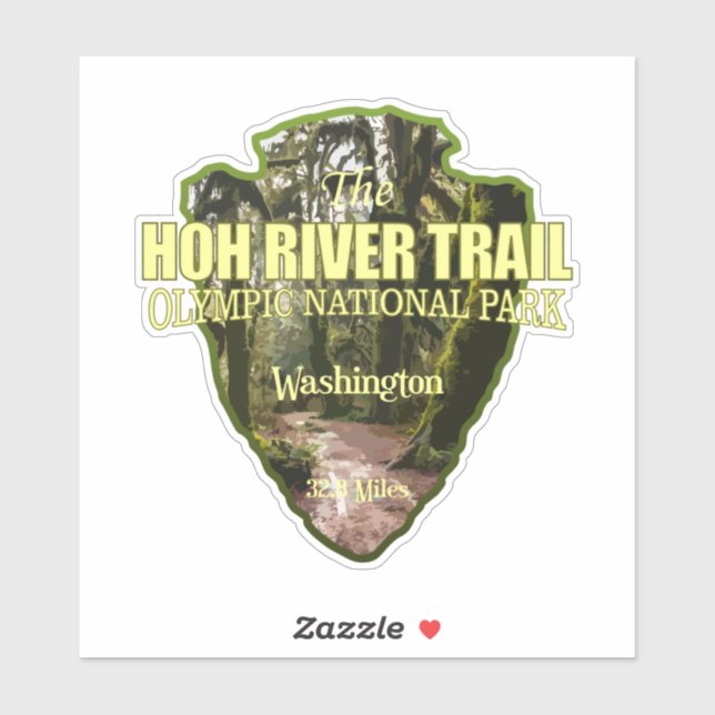 Sticker Chemin de la rivière Hoh (flèche) (Feuille)