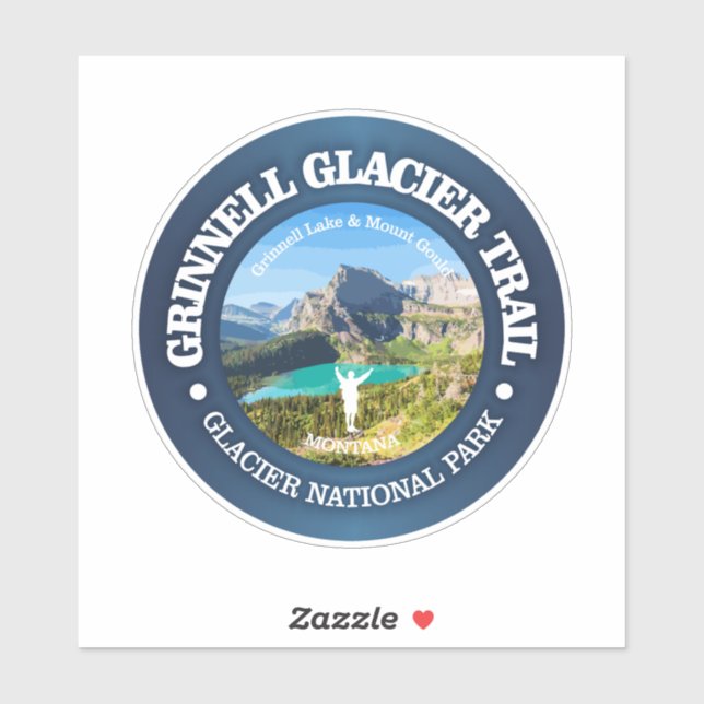 Sticker Chemin du glacier Grinnell (Feuille)
