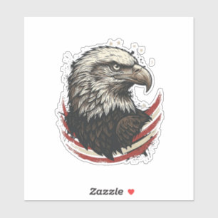 Sticker Chemise à motif de gravure patriotique d'aigle cha