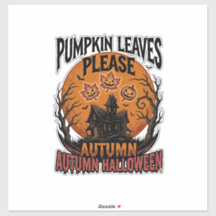 Sticker Chemise Automnale Citrouille Avec Feuilles De Tomb