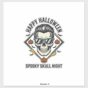 Sticker Chemise crâne Halloween Gravure vintage Graphique_