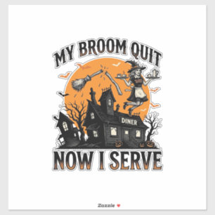 Sticker Chemise d'attendant d'Halloween Balai Cassa Humour