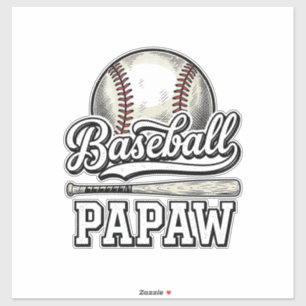 Sticker Chemise de baseball Papaw Gravure vintage Design_1