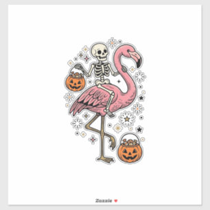 Sticker Chemise de bonbons d'Halloween de flamant rose che