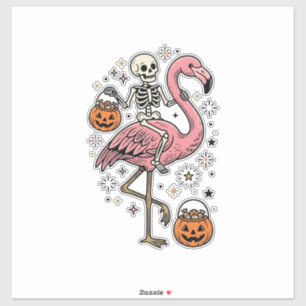 Sticker Chemise de bonbons d'Halloween de flamant rose che