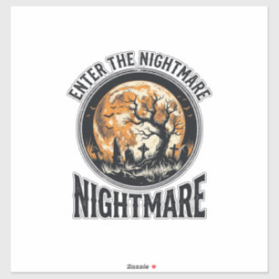 Sticker Chemise de cimetière d'Halloween Design de lune de