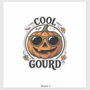 Sticker Chemise de citrouille cool gravée vintage Hallowee
