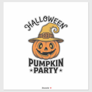 Sticker Chemise de citrouille d'Halloween Chapeau de sorci