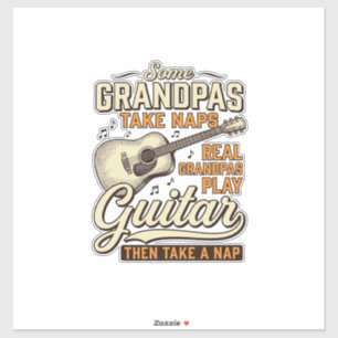 Sticker Chemise de conception de gravure vintage de guitar