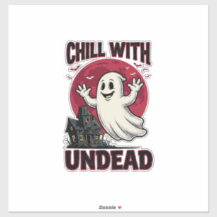 Sticker Chemise de fantôme d'Halloween Design Zombie Haunt