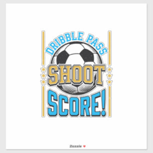 Sticker Chemise de football vintage dribble passe tir scor