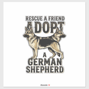Sticker Chemise de l'adoption du berger allemand Chien de 