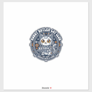 Sticker Chemise de l'amant de chat de majordome robot - Ro