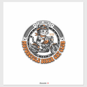 Sticker Chemise de l'amant de chat de motard de moto - Mot