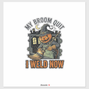 Sticker Chemise de Soudure Halloween Dessin de Balai de So