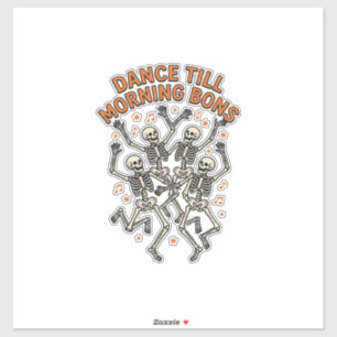Sticker Chemise de squelette dansant vintage drôle danse o