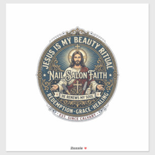 Sticker Chemise de technicien en onglerie Jésus Artiste On
