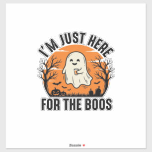 Sticker Chemise drôle de fantôme d'Halloween juste ici pou