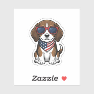 Sticker Chemise lunettes de soleil pour chiots Beagle patr