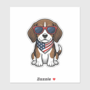Sticker Chemise lunettes de soleil pour chiots Beagle patr