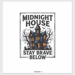 Sticker Chemise Maison Hantée Design Nuit Squelettique Vin