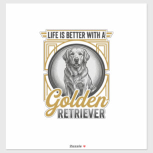 Sticker Chemise pour amateur de chien Retriever doré gravu