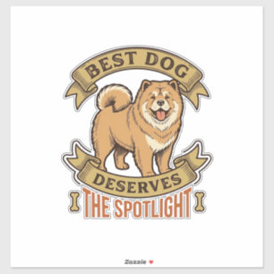 Sticker Chemise pour chien Chow Chow Gravure vintage drôle