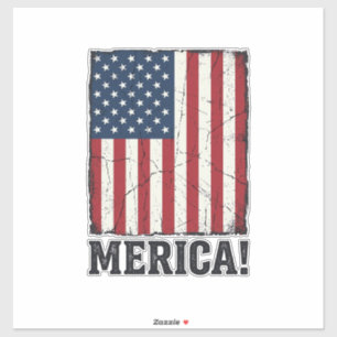 Sticker Chemise vectorielle patriotique drapeau Merica en 