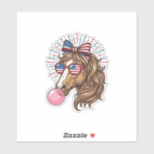 Sticker Chemise vectorielle vintage Patriotic Horse Bubble