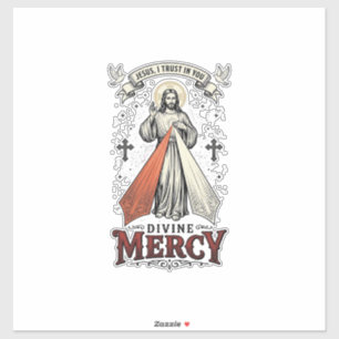 Sticker Chemise vintage Divine Miséricorde Jésus je me fie