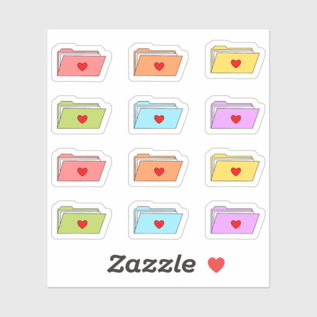 Sticker Chemises de classement Organisation de travail de  (Feuille)