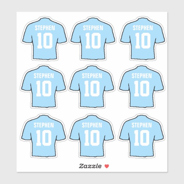 Sticker Chemises de football bleu ciel clair (Feuille)
