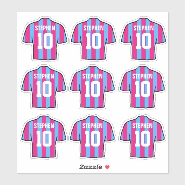 Sticker Chemises de football Claret Bleue (Feuille)