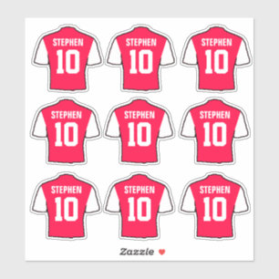 Sticker Chemises de football rouges et blanches
