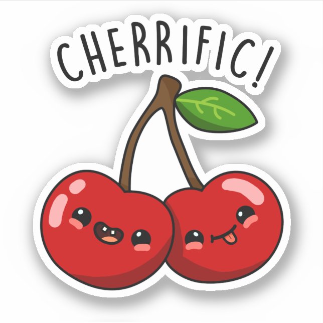 Sticker Cherrific Funny Red Cherry Pun (Devant)