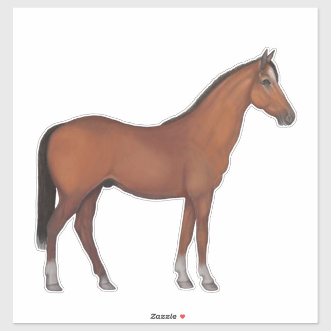 Sticker Cheval Brown. Prêt pour le spectacle (Feuille)
