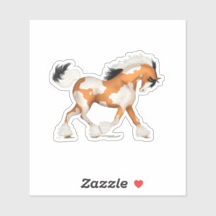 Sticker Cheval Gitan Overo Pinto Doré Équestre