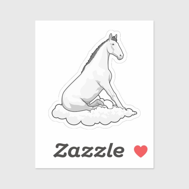 Sticker Cheval sur nuage (Feuille)
