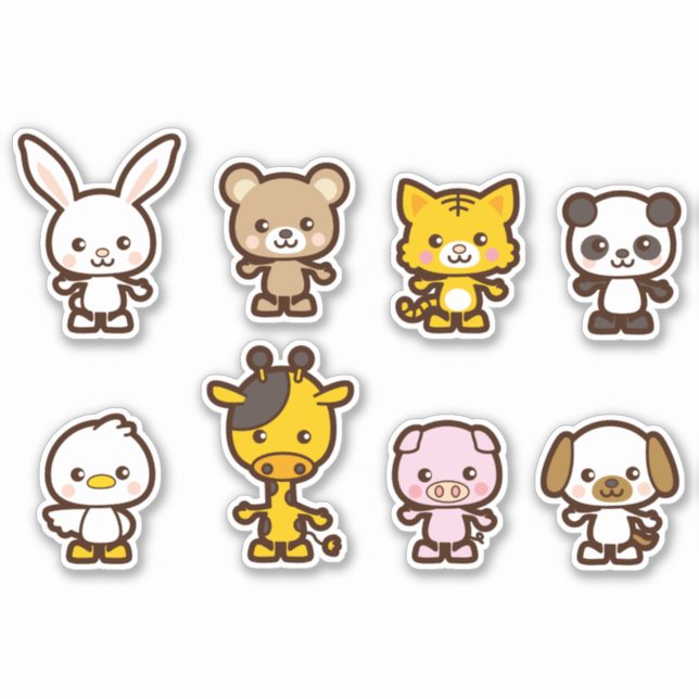 Sticker chevalet de vinyle pour animaux mignons (Devant)