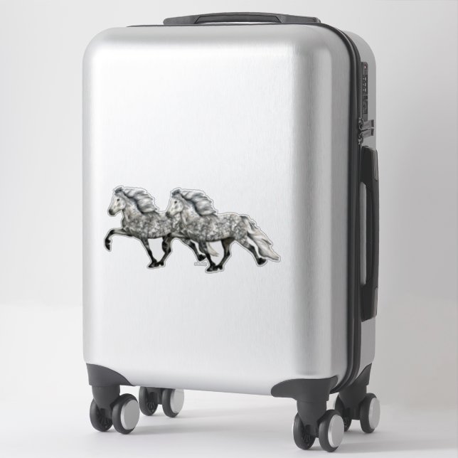 Sticker Chevaux charismatiques islandais à Tolt (Sur valise)