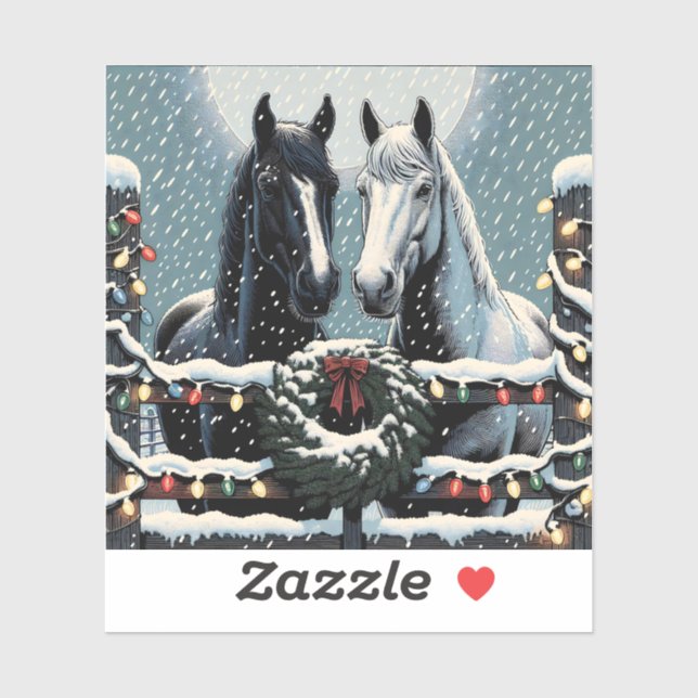 Sticker Chevaux de fête | Joyeux Noël (Feuille)